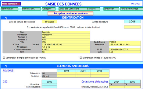 Identification et saisie des donnes dans AgiSoft TNS