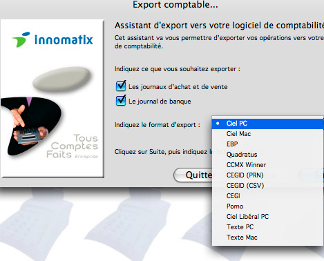 Export comptable