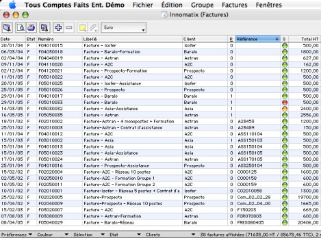 Tous Comptes Faits Entreprise: liste des factures